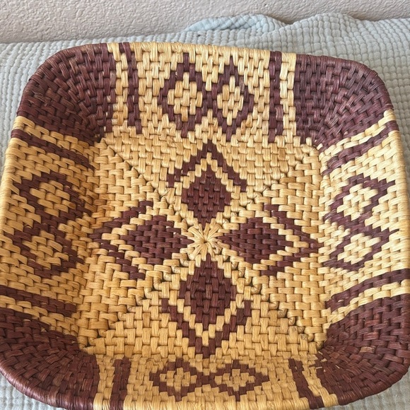 Other - Artisan Woven Brown and Tan Basket